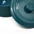 Colored Glaze Ceramic Round Casserole